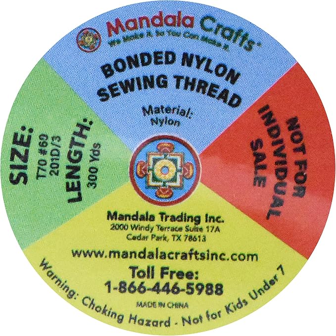 Mandala Crafts Bonded Nylon Thread 12 Assorted Neutral Colors Heavy Duty Sewing - Image 4