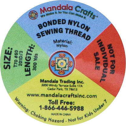Mandala Crafts Bonded Nylon Thread 12 Assorted Neutral Colors Heavy Duty Sewing - Image 4