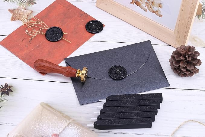 Yoption 5 Pieces Black Sealing Wax Sticks, Antique Totem Fire Manuscript Wax - Image 4