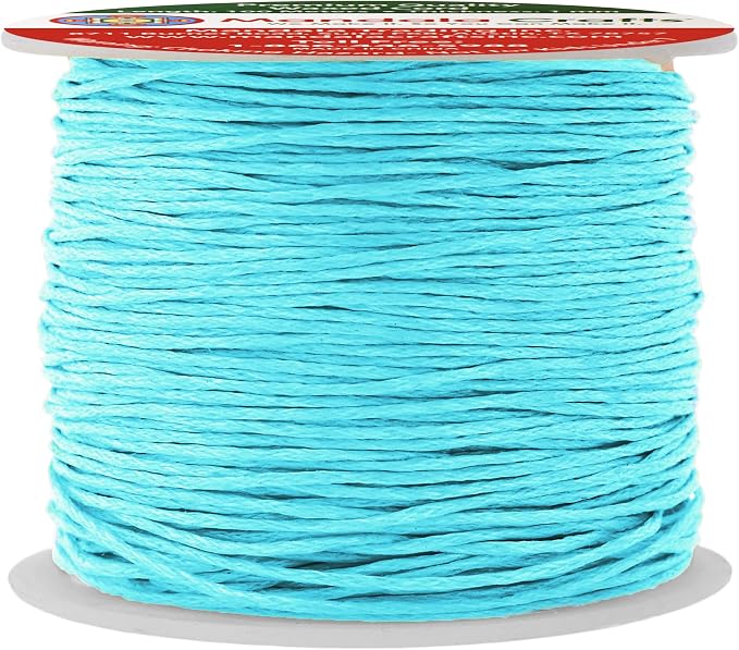 Mandala Crafts 1mm 109 Yards Turquoise Cotton Waxed Cord by MandalaCrafts
