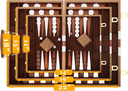 Backgammon Set - Classic Board Game - Portable Travel Strategy Backgammon Game - Image 5
