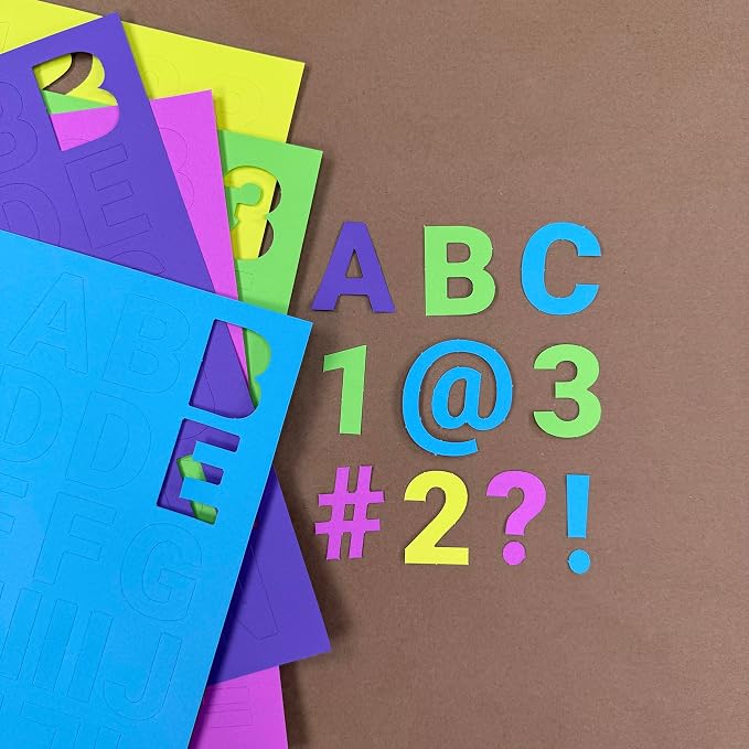 FreshCut Crafts 636 Pcs 1.5 in. Happy Colors Bulletin Board Letters & Numbers - Image 2
