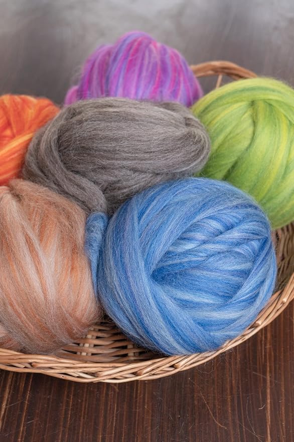 Multi Colored Natural Wool roving, 1 lb. Best Wool - Image 6