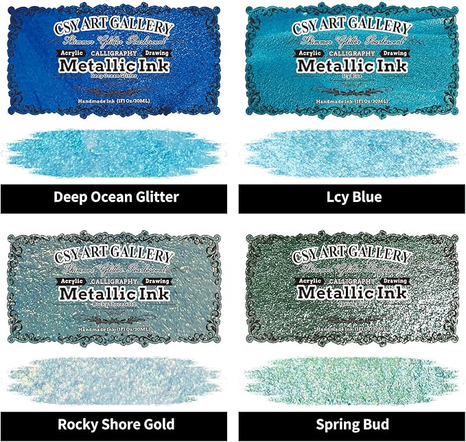 CSY art gallery Metallic Acrylic Ink-Craft Paint-Calligraphy Inks, - Image 2