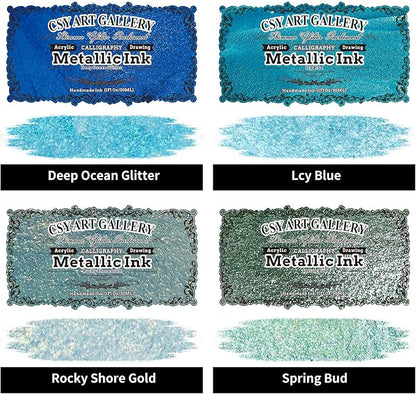 CSY art gallery Metallic Acrylic Ink-Craft Paint-Calligraphy Inks, - Image 2