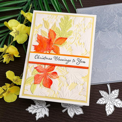 BAOFALI 3D Autumn Theme Plastic Embossing Folders Maple Leaf - Image 6