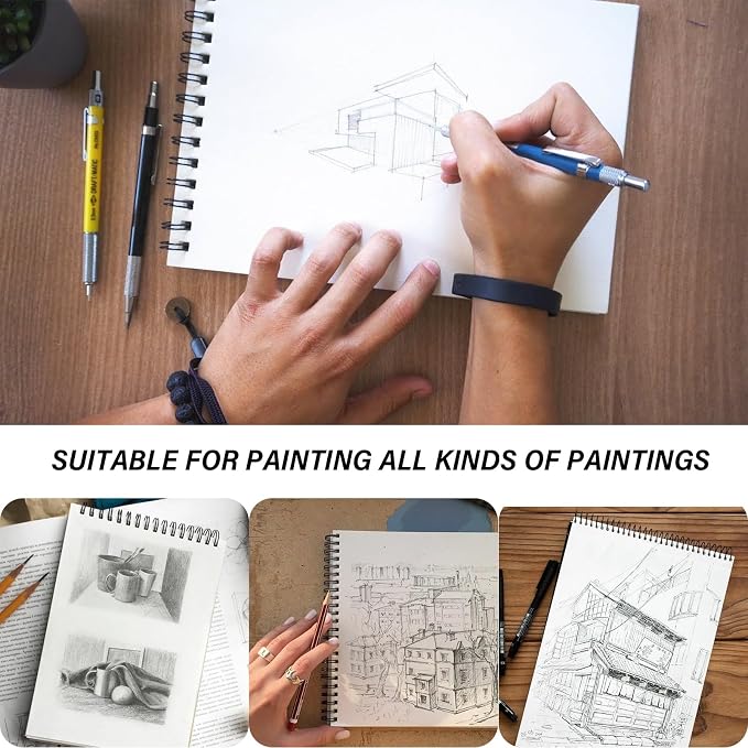 Deokke Sketchbook Top Spiral Bound Sketch Pad, 9 x 12 inch, 100GSM Thick Paper - Image 6
