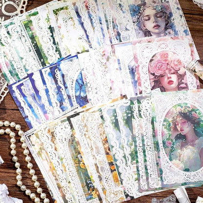 Lace border Scrapbook Paper Set, Scrapbooking, DIY Projects, and Art Supplies - Image 9