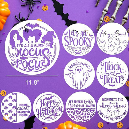 Halloween Stencils for Painting on Wood 12” Large Halloween Stencil Hey Boo - Image 2