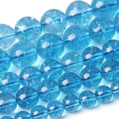 8MM Blue Crystal Quartz Beads Natural Gemstone Round Loose Stone Beads by Unknown