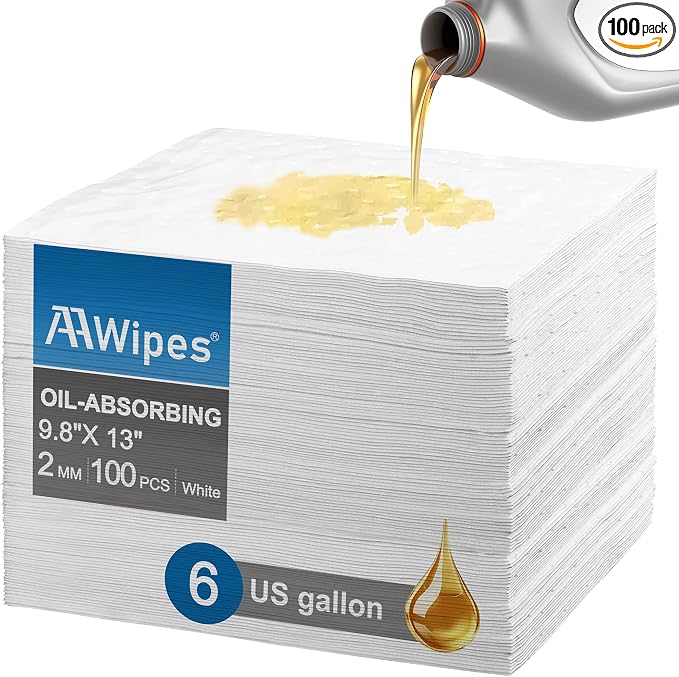 AAwipes Oil Absorbent Pads Garage Accessories Oil Spill Control Oil Absorbing by AAWipes