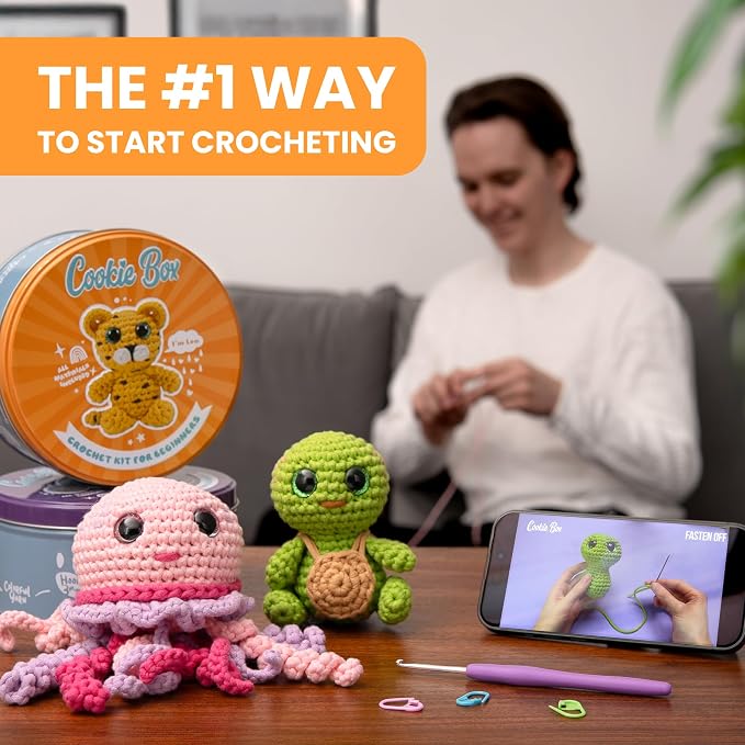 Cookie Box Crochet Kit for Beginners – Gift Set to Make Bear Bruno Amigurumi - Image 6