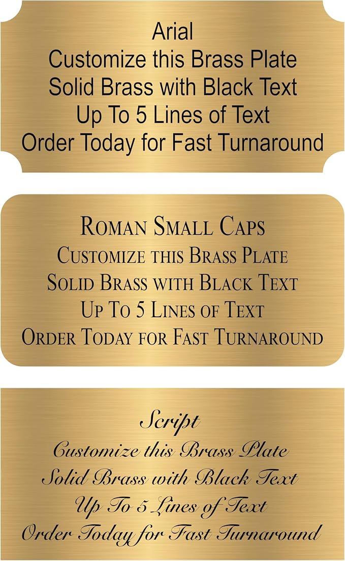 Personalized, Custom Brushed Gold Solid Brass Plate by EngraverzStudio