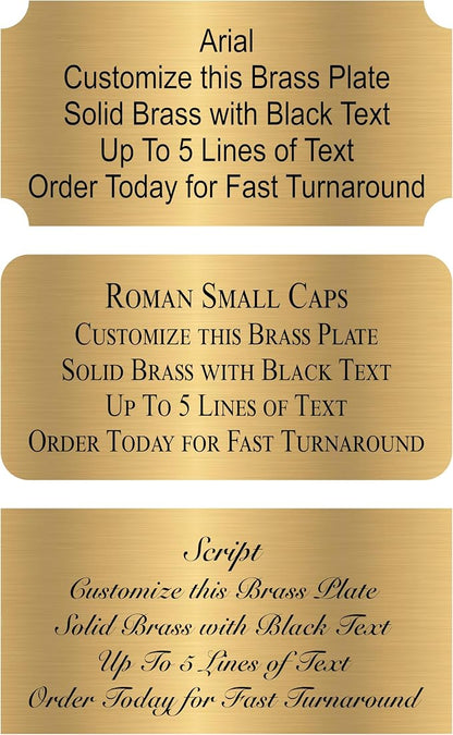Personalized, Custom Brushed Gold Solid Brass Plate by EngraverzStudio