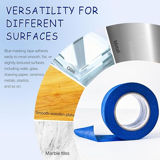 COSIMIXO Blue Painters Tape 1.88 in x 60 Yds, 6 Rolls Pack – Professional Grade - Image 5