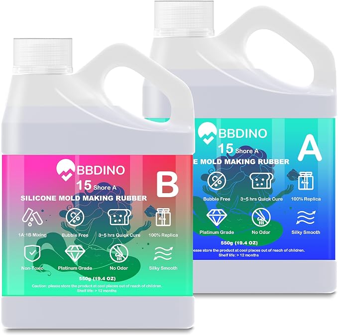 BBDINO Silicone Mold Making Kit, 15A Fast Cure Silicone by BBDINO