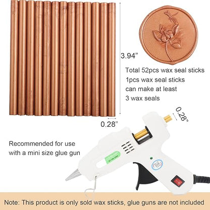 52pcs Red Bronze Sealing Wax Sticks, Andotopee Glue Gun Wax Seal Sticks - Image 3