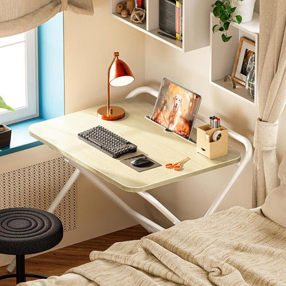 Huuger Folding Desk with 3-Level Adjustable Height and Tablet Slot, 24 Inch - Image 3