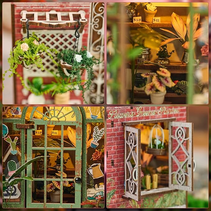 DIY Book Nook Kit, Miniature Dollhouse Bookshelf Insert - Image 4