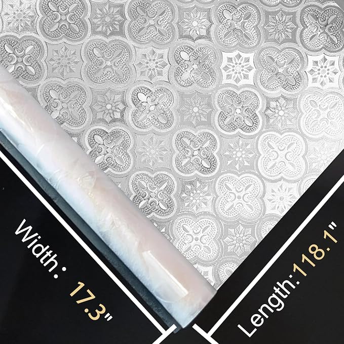Window Privacy Film Decorative for Front Door, Bathroom Static Cling Stained - Image 7
