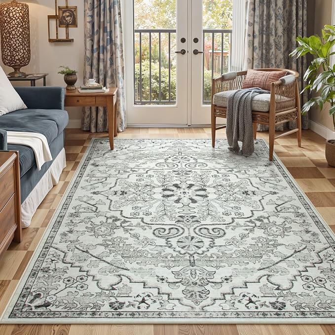 Lahome Area Rug 5x7 Washable Living Room Rug, Large Soft Bedroom Rug, Bohemian by Lahome