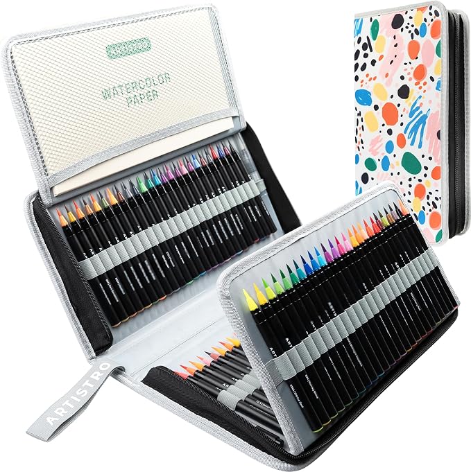 ARTISTRO 100 Watercolor Markers Teacher Appreciation Gifts – Brush Pens by ARTISTRO