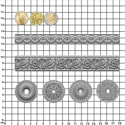 Art Mold for Polyclay Air Dry Clay Plaster, Trimmings and Medallion - Image 5