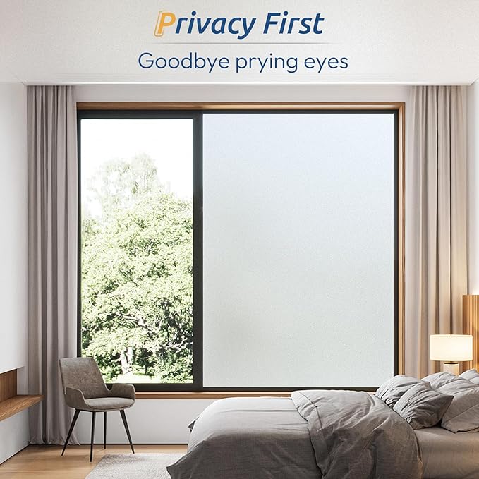 rabbitgoo Window Privacy Film, Frosted Glass Window Clings, Static Cling UV - Image 2