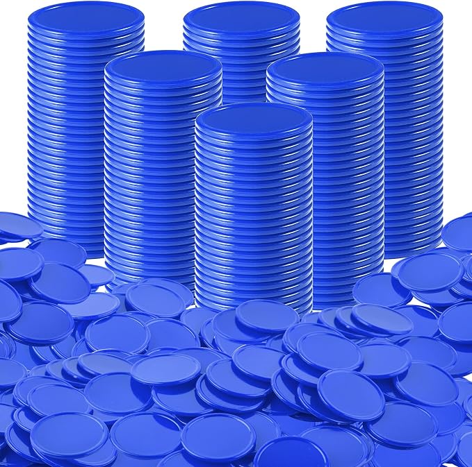 Coopay 600 Pieces Plastic Poker Chips Learning Counters Disks Bingo Chip by Coopay
