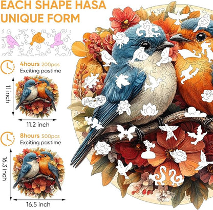 Wooden Jigsaw Puzzles -Twin Birds Wooden Puzzles - Image 3