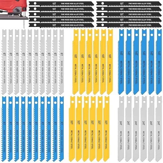 54Pcs Jig Saw Blade Set High Carbon Steel Assorted Saw Blades - Image 3
