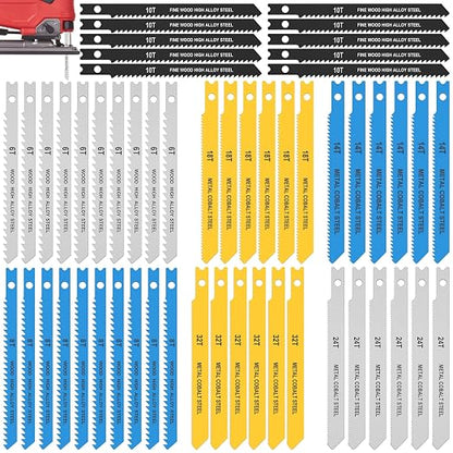 54Pcs Jig Saw Blade Set High Carbon Steel Assorted Saw Blades - Image 3