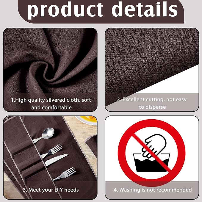 Jecery 1.1 Yard Anti Tarnish Silver Cloth by the Yard, Luxury Jewelry Silver - Image 3