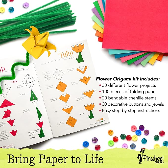 Flower Origami Kit & Paracord Bracelet Kit Bundle - Image 2