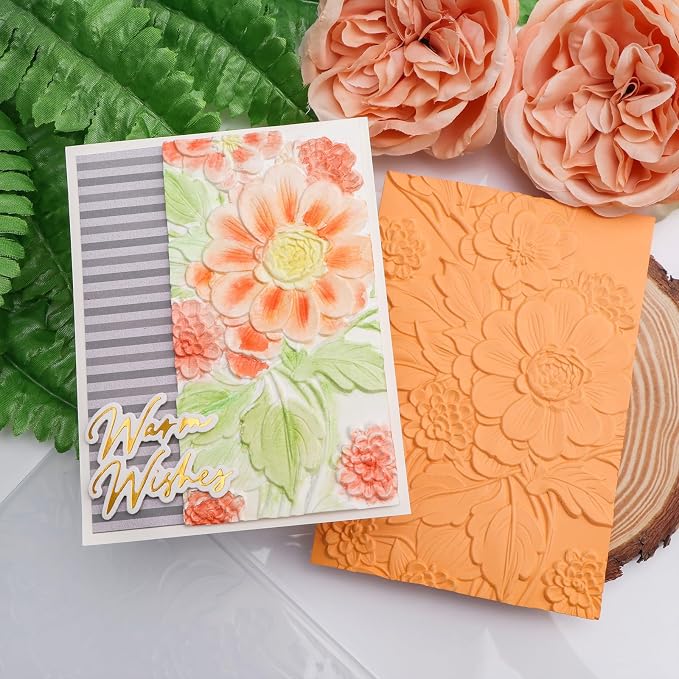 BAOFALI 3D Embossing Folder for Card Making Texture Fades Blossom Bloom Floral - Image 3
