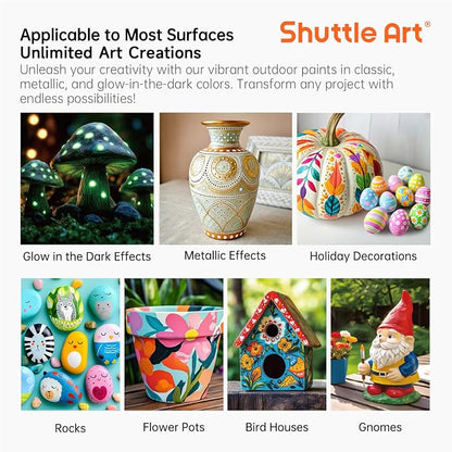 Shuttle Art 25 Colors Outdoor Acrylic Paint Set, 2oz/60ml Waterproof Acrylic - Image 8