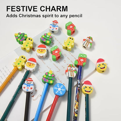HILAZA 42Pcs Christmas Pencil Top Erasers - Image 2