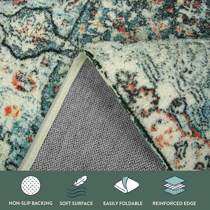Lahome Bohemian Floral Medallion Area Rug - Image 8