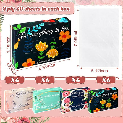 Yinder 24 Packs 960 Sheets Tissue Cube Car Facial Boxes Disposable Facial - Image 3