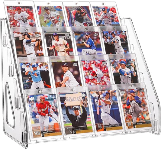 Elevated 4 Tier Clear Acrylic Card Display Stand by Unknown