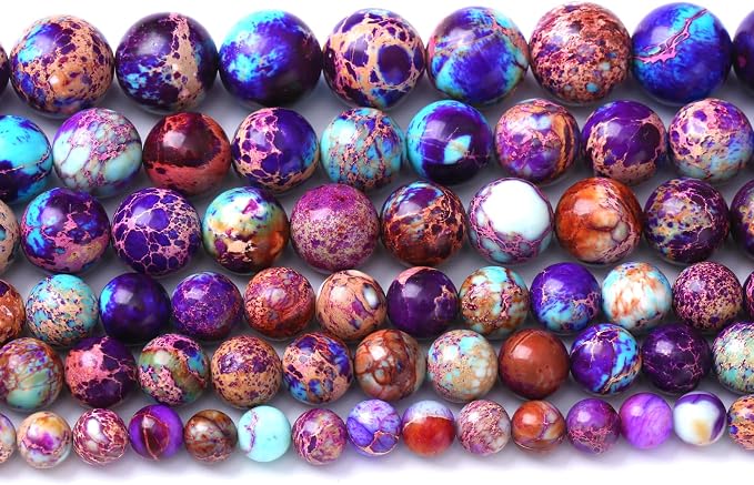 91PCS 4mm Natural Galaxy Sea Sediment Jasper Beads Gemstone Round Loose Spacer by NaturalStoneBeads