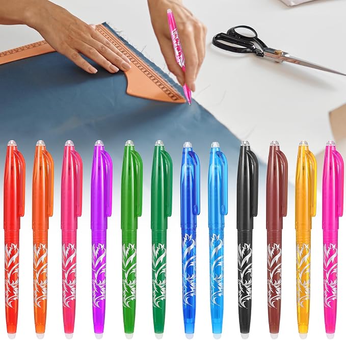12pcs Heat Erasable Pens for Fabric, Fabric Marking Pens Fabrics Markers No - Image 8