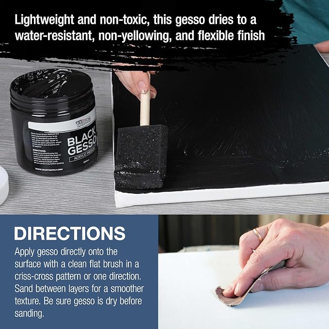 U.S. Art Supply Black Gesso Primer - Image 5