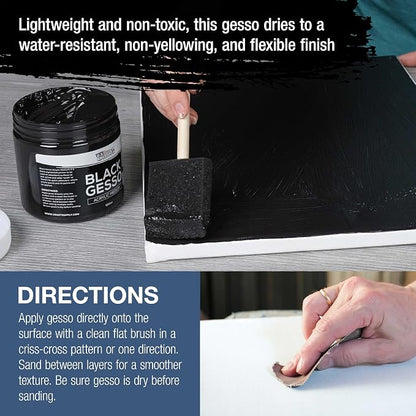 U.S. Art Supply Black Gesso Primer - Image 5