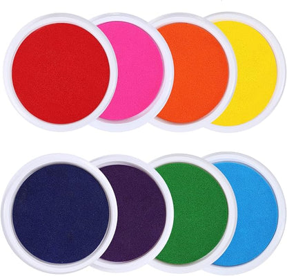MoloTAR Craft Large Ink Pad Stamps Partner Diy Color, 8 Colors Rainbow Finger by MoloTAR