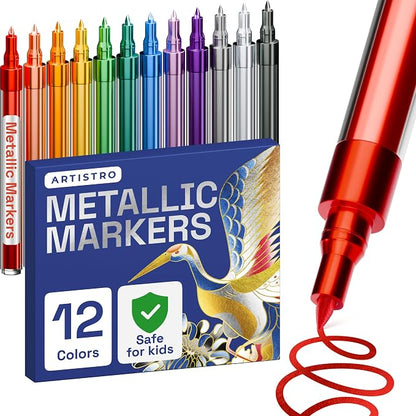 ARTISTRO 12 Metallic Paint Pens by ARTISTRO