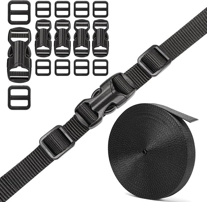 5/8" Buckle and Strap Set: 6 Yards of Thick Nylon Webbing, 6 Pack Quick Side - Image 6