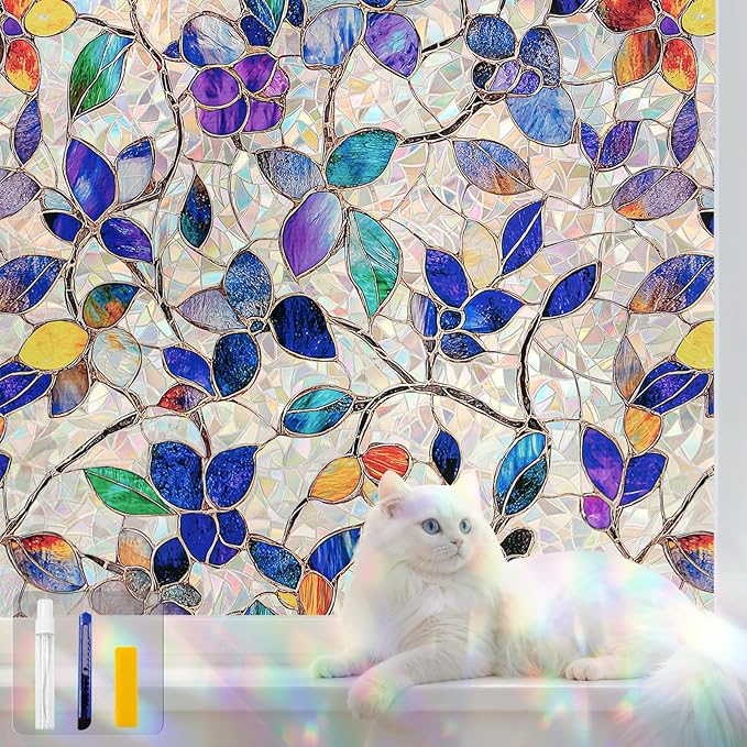 Window Privacy Film Stain Glass Window Film Rainbow Window Film Window clings by QHYsunshine