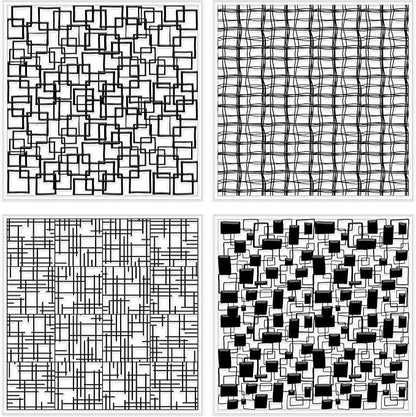 CHGCRAFT 4 Pcs Graffiti Grid Polymer Clay Texture Sheets Abstract Squares - Image 8
