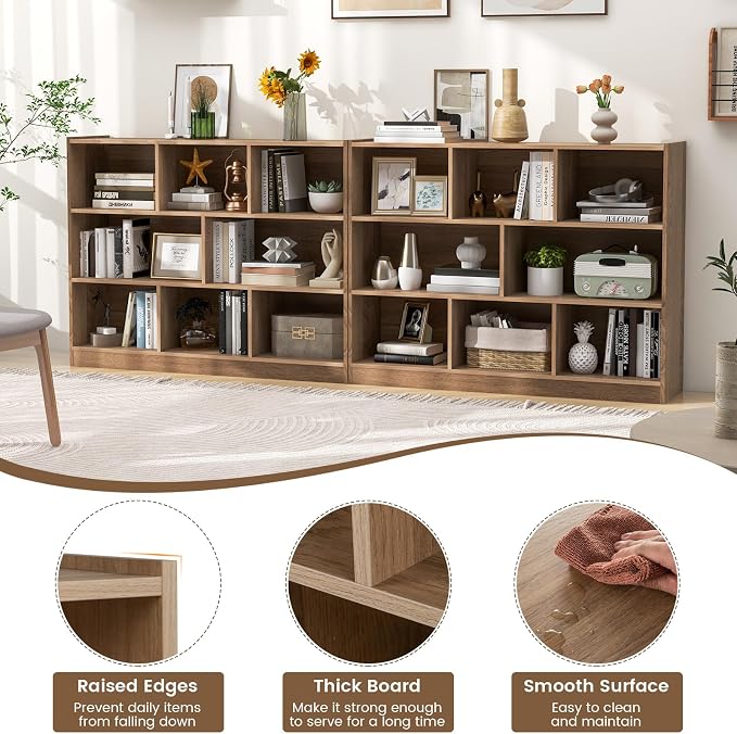 Giantex 8 Cube Bookcase, Freestanding 3-Tier Open Bookshelf, Modern Storage - Image 4